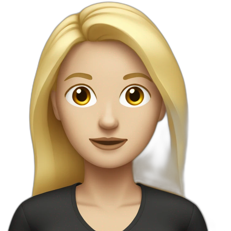 woman it developer medium blonde hair no glasses black outfit emoji
