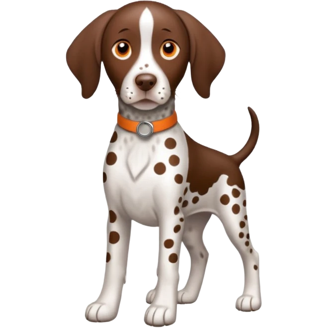 white and orange spotted german short haired pointer emoji