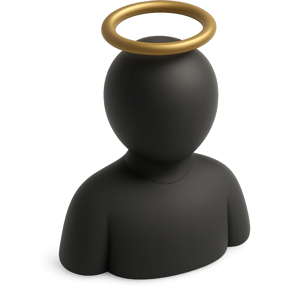 Matte black mannequin in the style of a default avatar. Monochrome with no lines. emoji