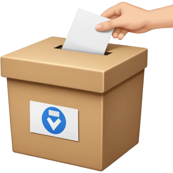 Ballot box with voting paper being inserted emoji