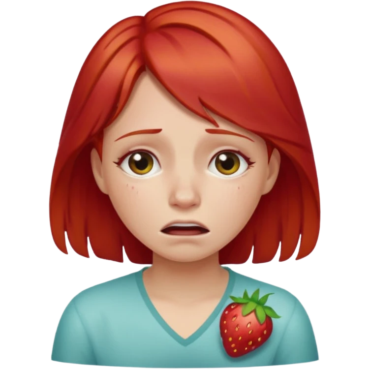 Crying but strawberry and red girly vibes emoji