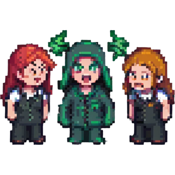 two people yelling at each other, pixel art style emoji