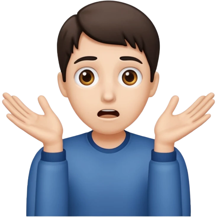 Shocked face with nub hands emoji