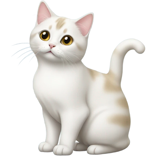 White munchkin cat standing  emoji