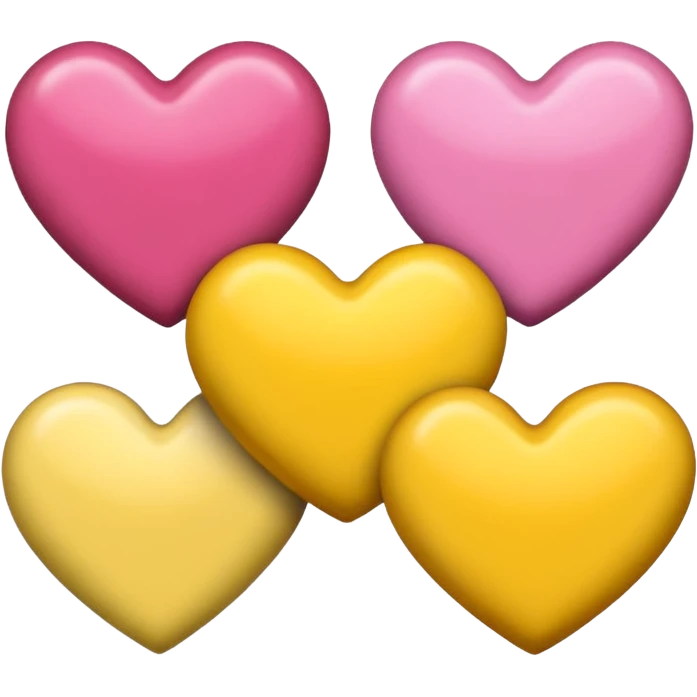 Yellow, Pink and chocolate heart emoji