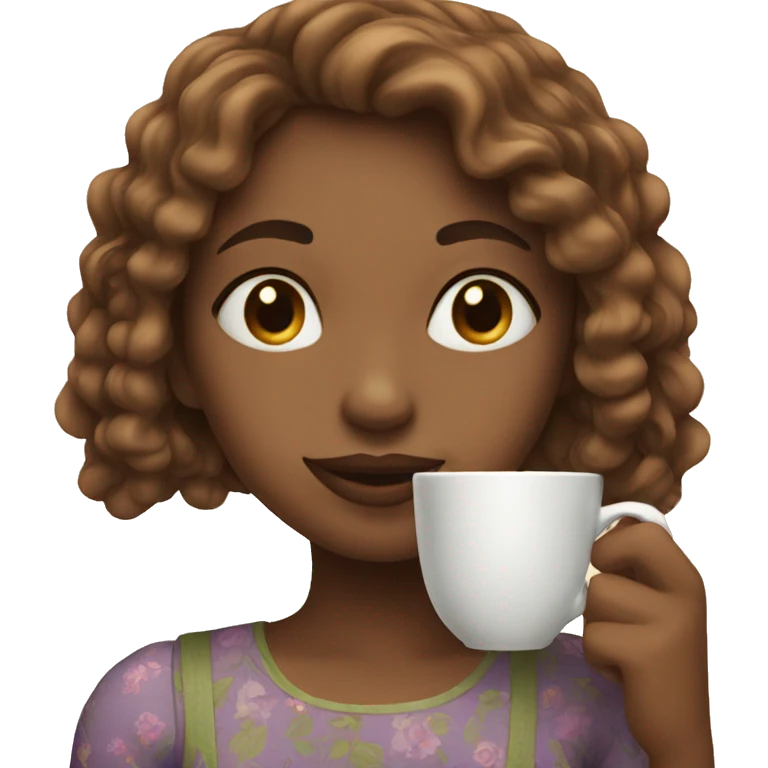 Girl sipping tea emoji