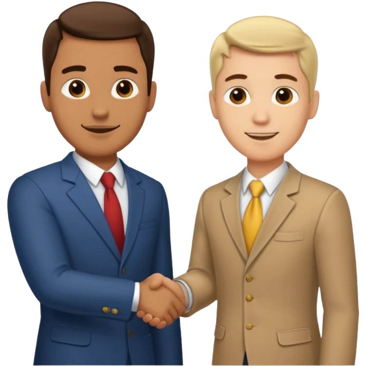 A man shaking hands with a white man emoji