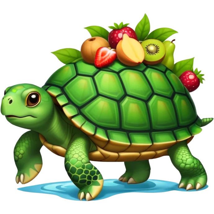 A turtle 🐢 carrying fruits emoji