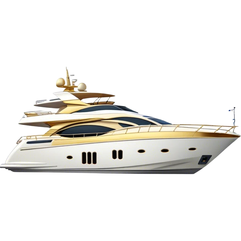Luxury Yacht - Azimut 72 (Model Year: 2020) (Iconic colour: White with gold trim) emoji