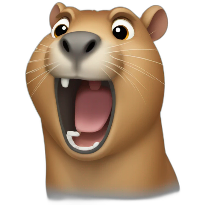 Screaming capybara emoji