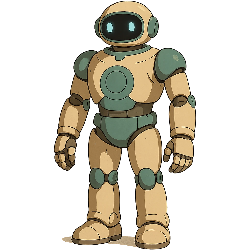 a full-body humanoid assistant robot, friendly and futuristic, standing, not cropped out emoji