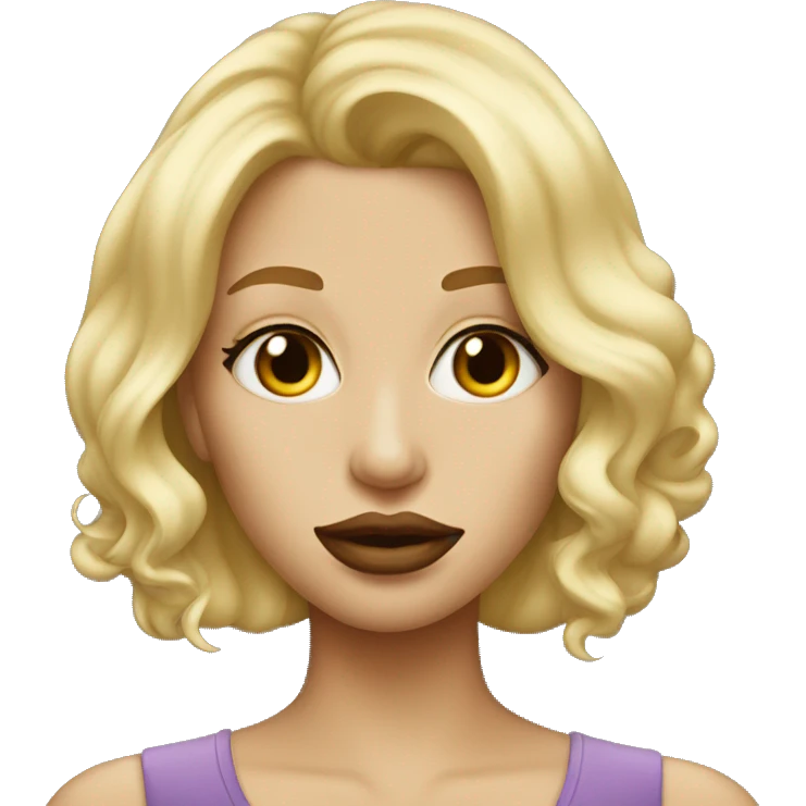 Blonde girl with big lips  emoji