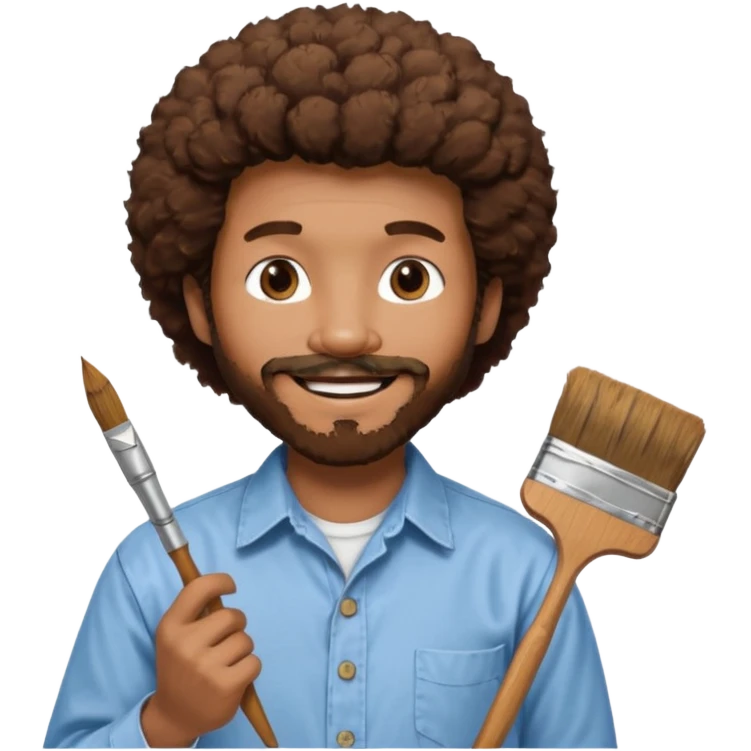 Bob Ross painting emoji