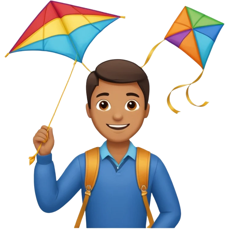 man with kite,Kite Flyers, big kite. emoji