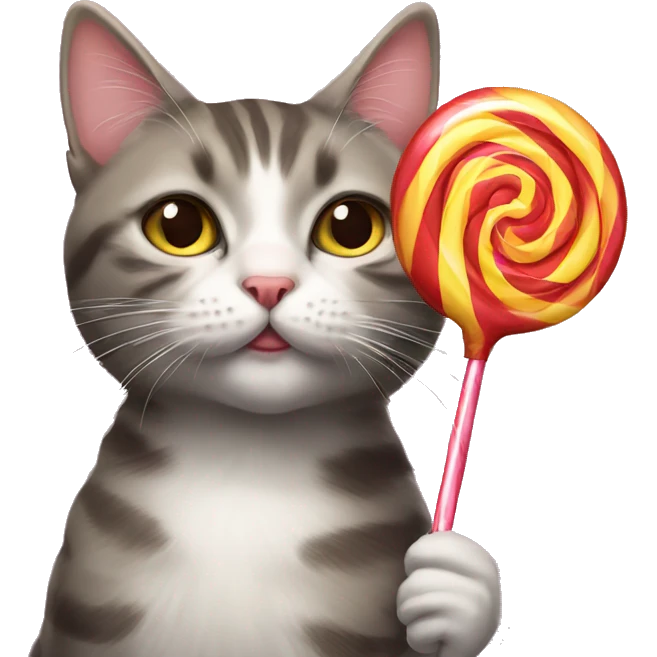 Cat with humongous lollipop  emoji