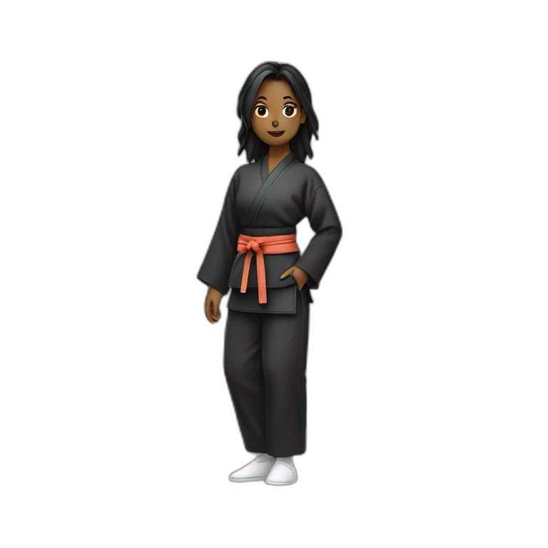 jeune femme noire claire en tenue d'aikido emoji