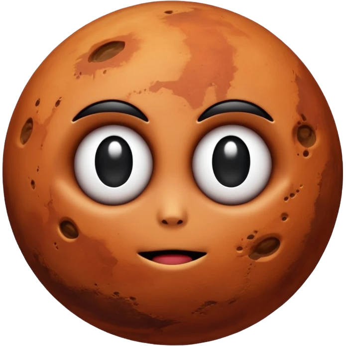 Mars with no mouth or eyes a planet only  emoji