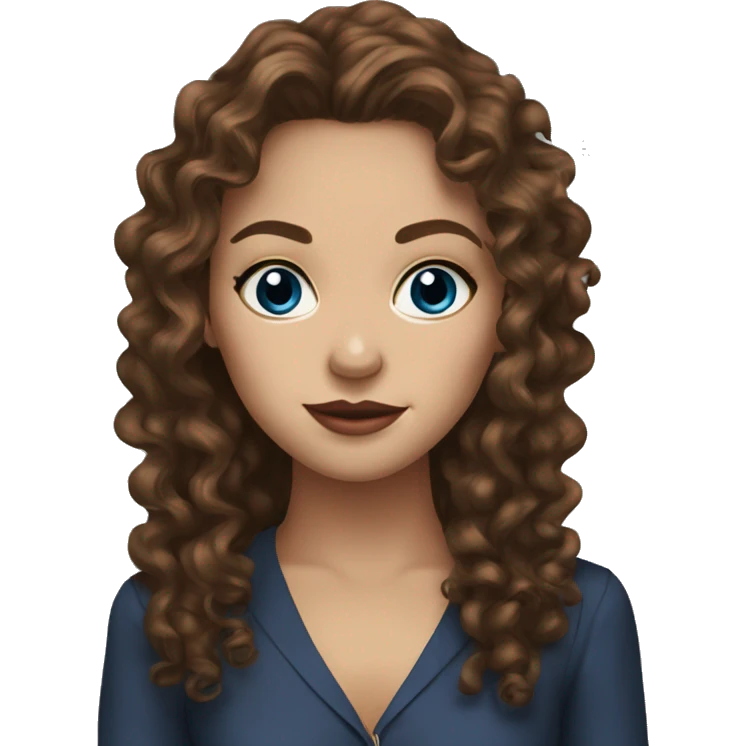 Portrait of Vanessa Gossip Girl brown curly hair blue eyes  emoji