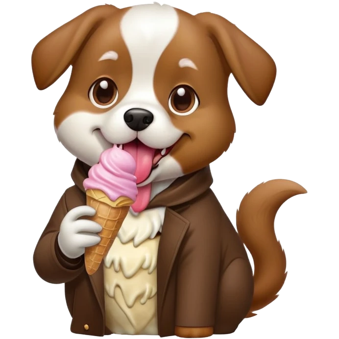 Dog eating ice cream emoji