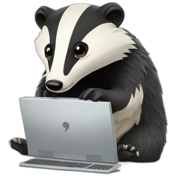 badger fusing with a computer emoji