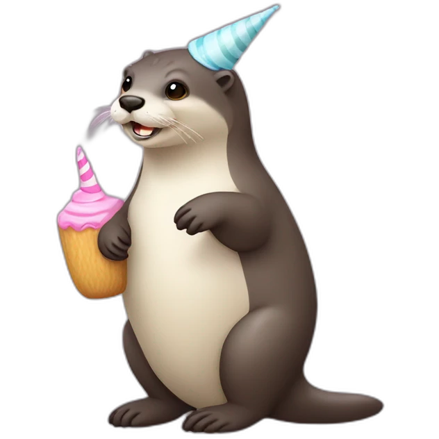 Loutre avec une  corne de licorne emoji
