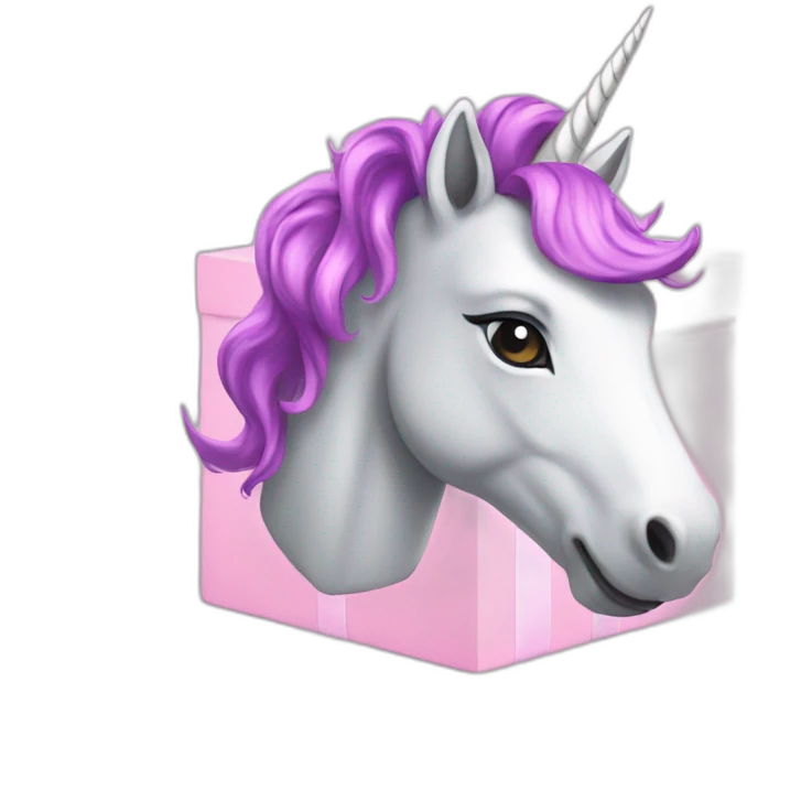 unicorn from gift box emoji