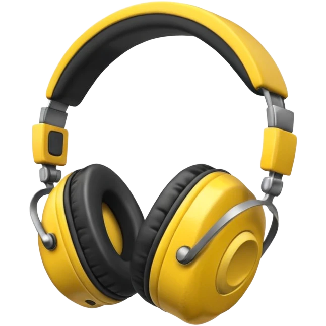 vintage yellow headphone emoji