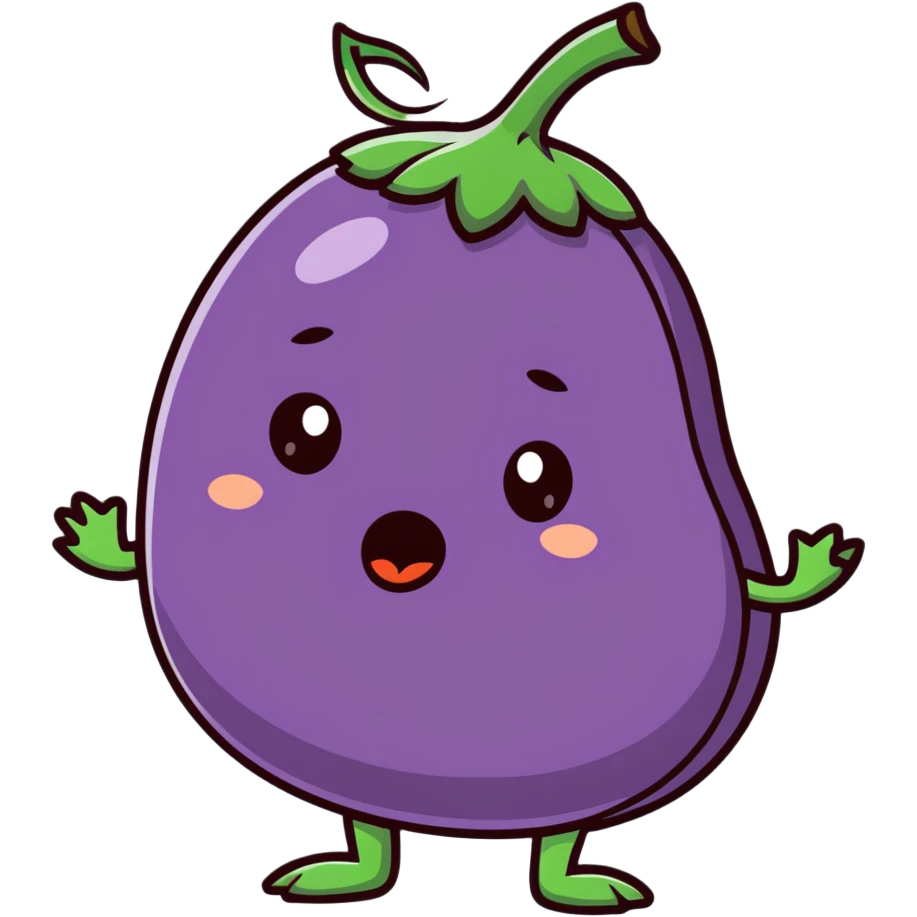 tired face holding eggplant to mouth emoji