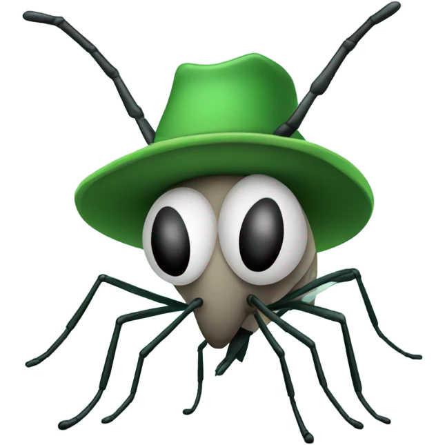 Mosquito with green and black hat emoji