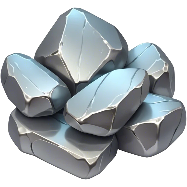 Cinematic Realistic Nickel Ore, Bright and shiny, with a rough, metallic surface reflecting light in soft, gleaming waves. The metal has a subtle luster and is both sturdy and raw in its form. Soft glowing outline, capturing the essence of durability and modern elegance in raw nickel ore. emoji