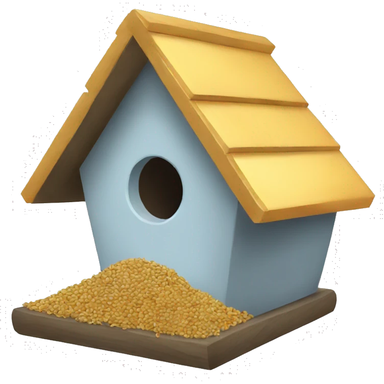 Birdhouse with bird food emoji