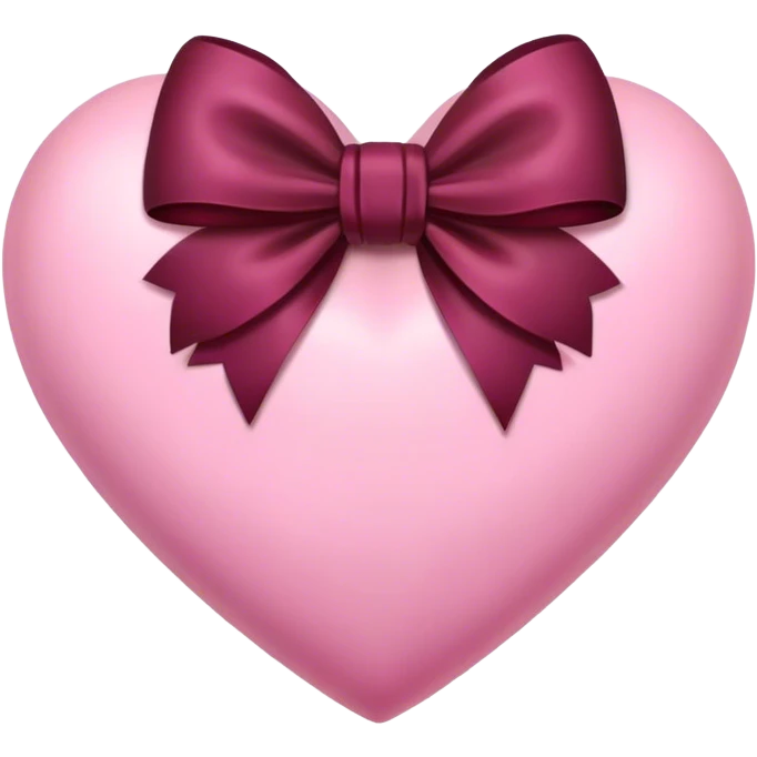 Pink heart with burgundy bow emoji