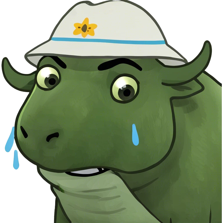 Sad crying buffalo emoji