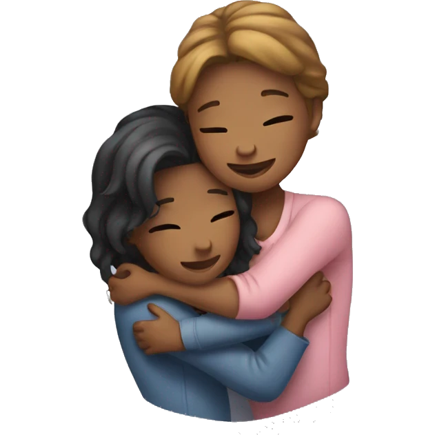 two girls hugging emoji