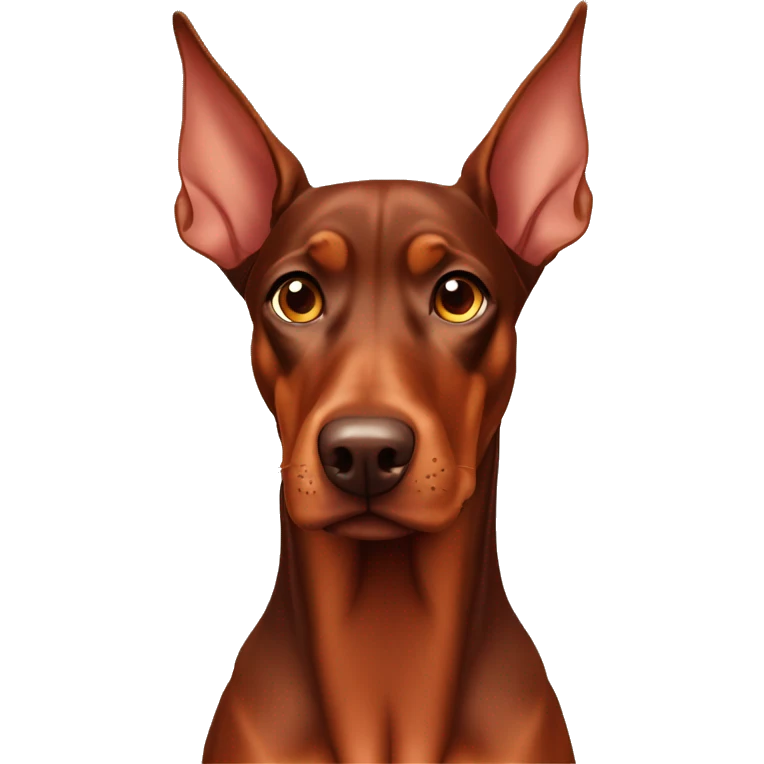 Red Doberman pinscher floppy ears emoji