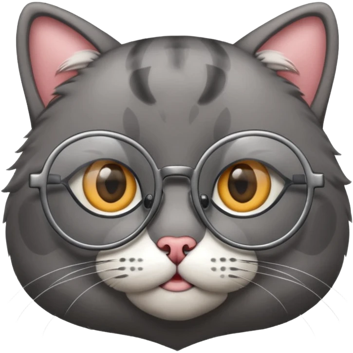Cat with round glasses emoji