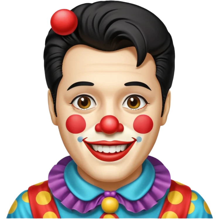 Elvis Presley dressed like a clown emoji