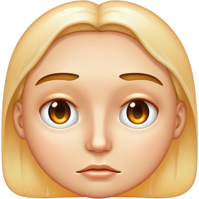 face with excessive oily shiny skin, unhealthy glow, greasy emoji