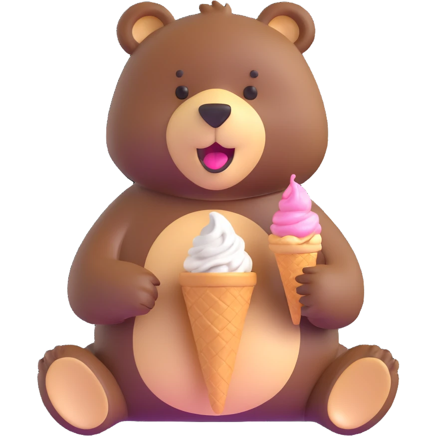 bear eating ice cream emoji