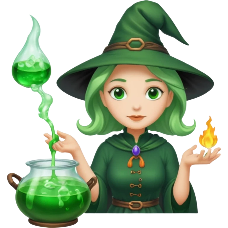 green witch cooking potion emoji