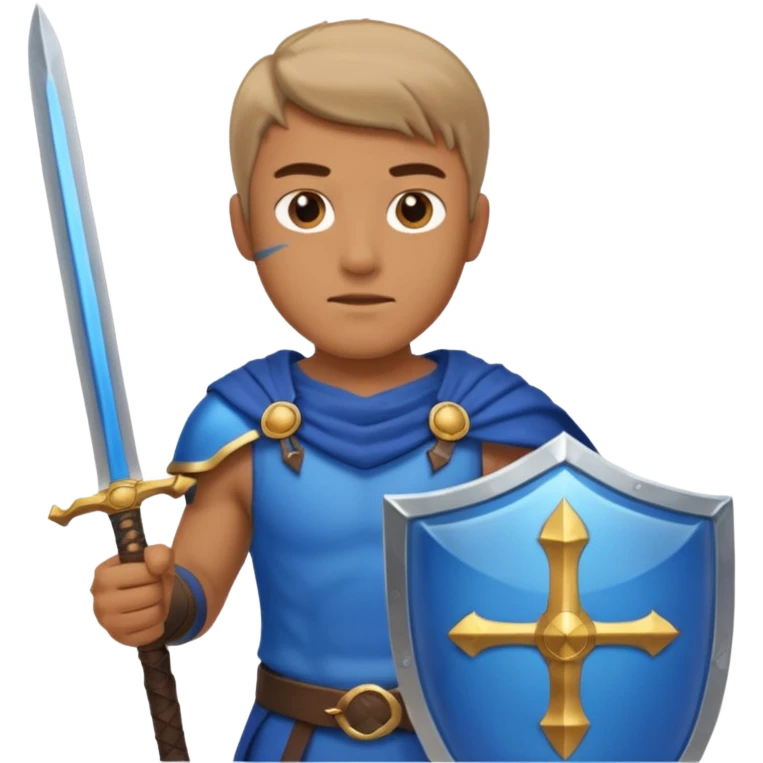 man with blue transparent shield emoji