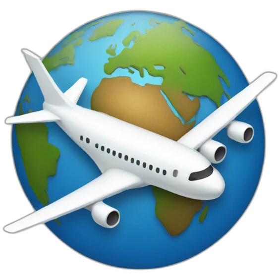 The globe with a plane traveling on top emoji