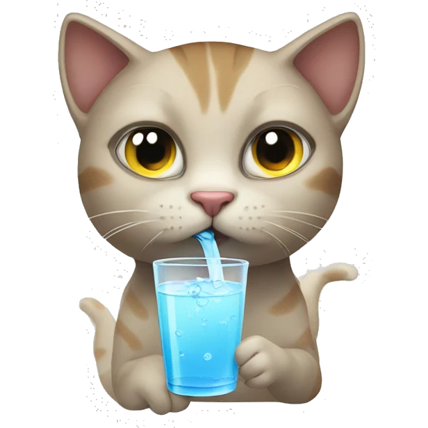 Cat drink water emoji