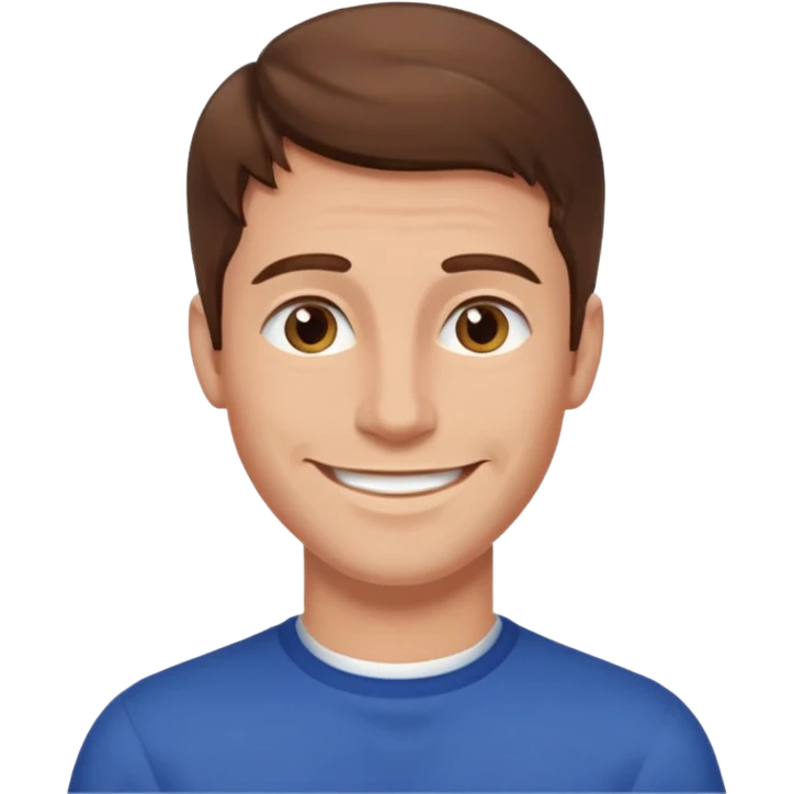 homme brun cheveux long sourire style européen emoji