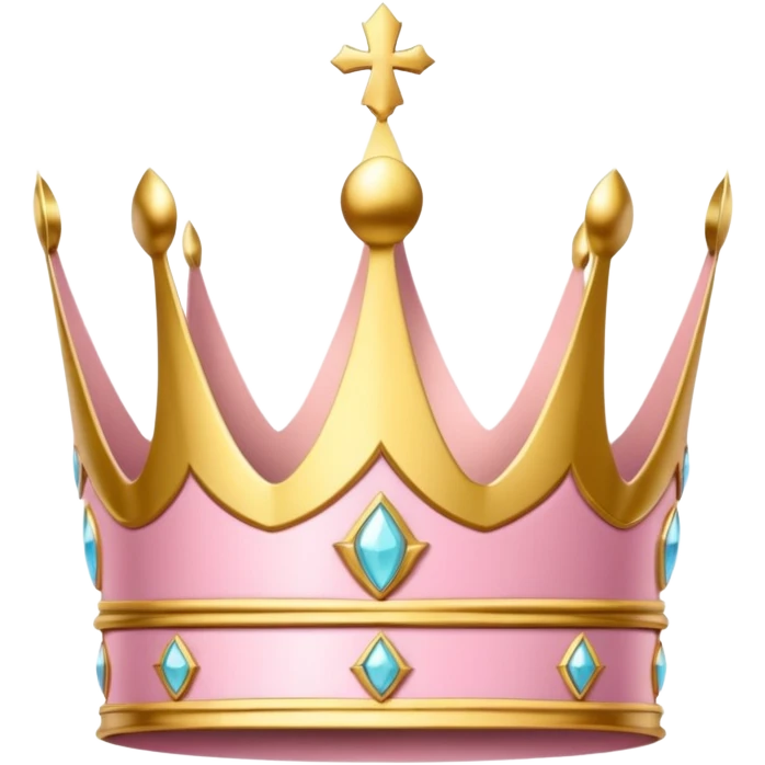 A luxurious golden crown with light pink accents and elegant details, featuring a prominent empty space  emoji