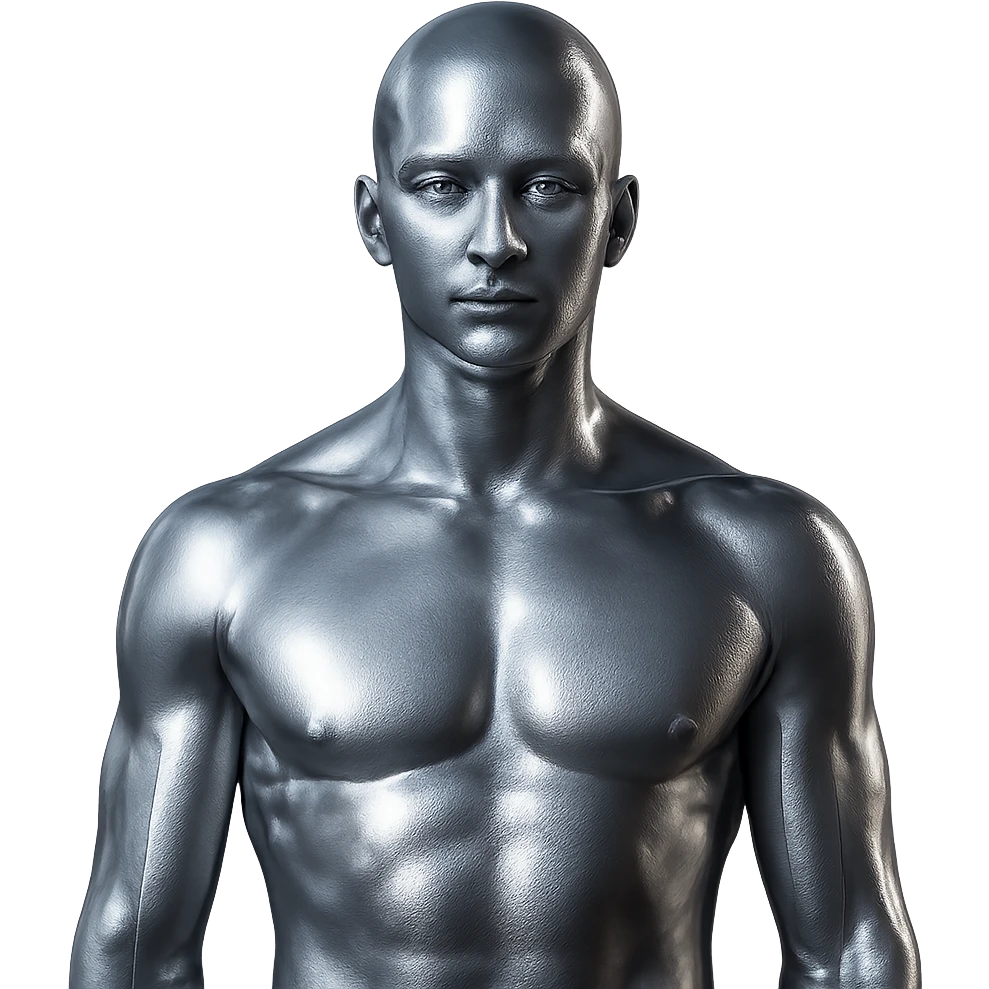 chrome style cool blue man emoji