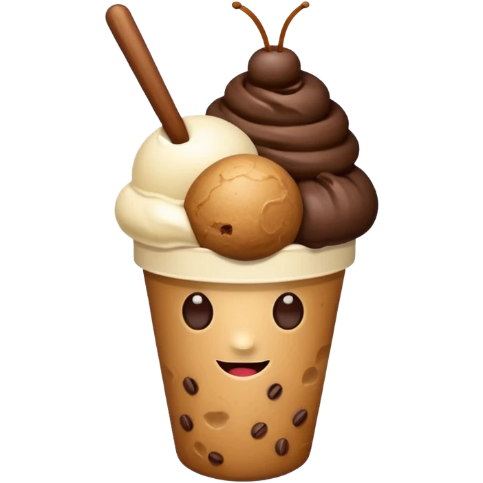 bolitas de helado de cafe con semilla de cafe  emoji