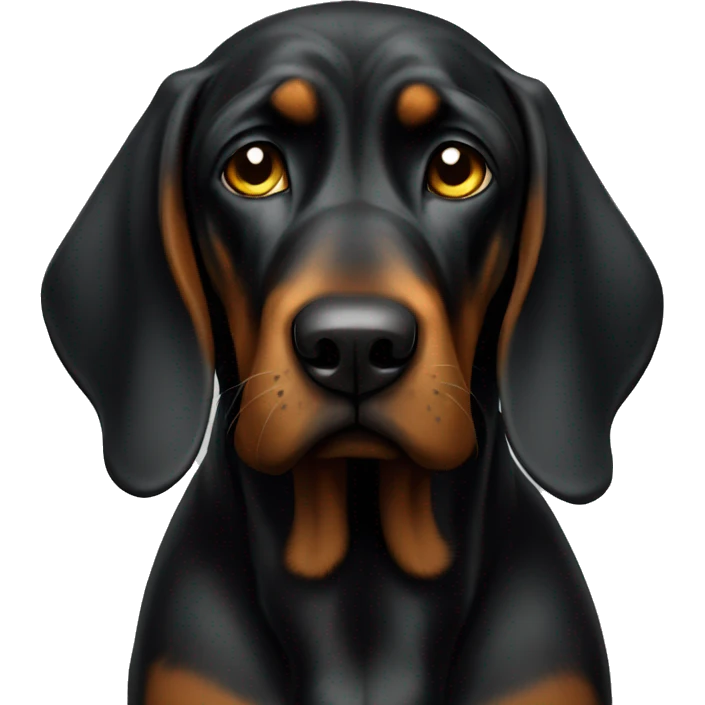 Black bloodhound standing  emoji