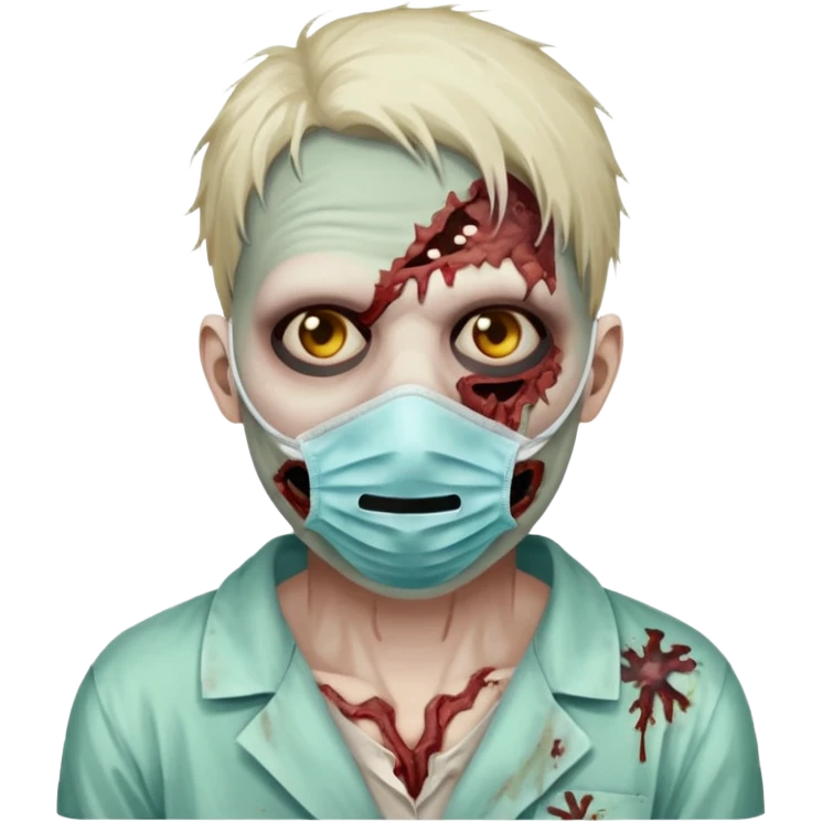 zombie with medical mask emoji