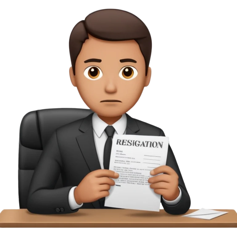 Man in work office resignation  emoji